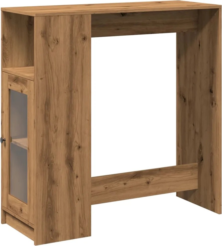 vidaXL Masă bar cu rafturi, stejar artizanal, 101x40x103,5 cm, lemn