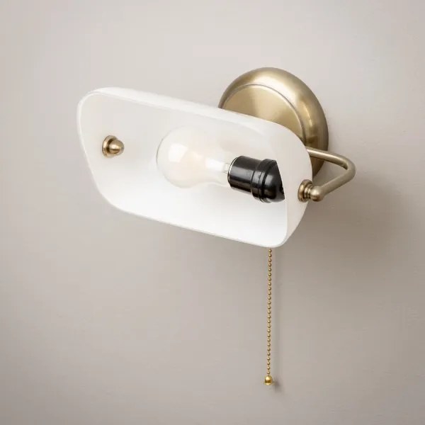 Brilagi - Aplica de perete BANK OFFICE 1xE27/60W/230V, alamă/albă