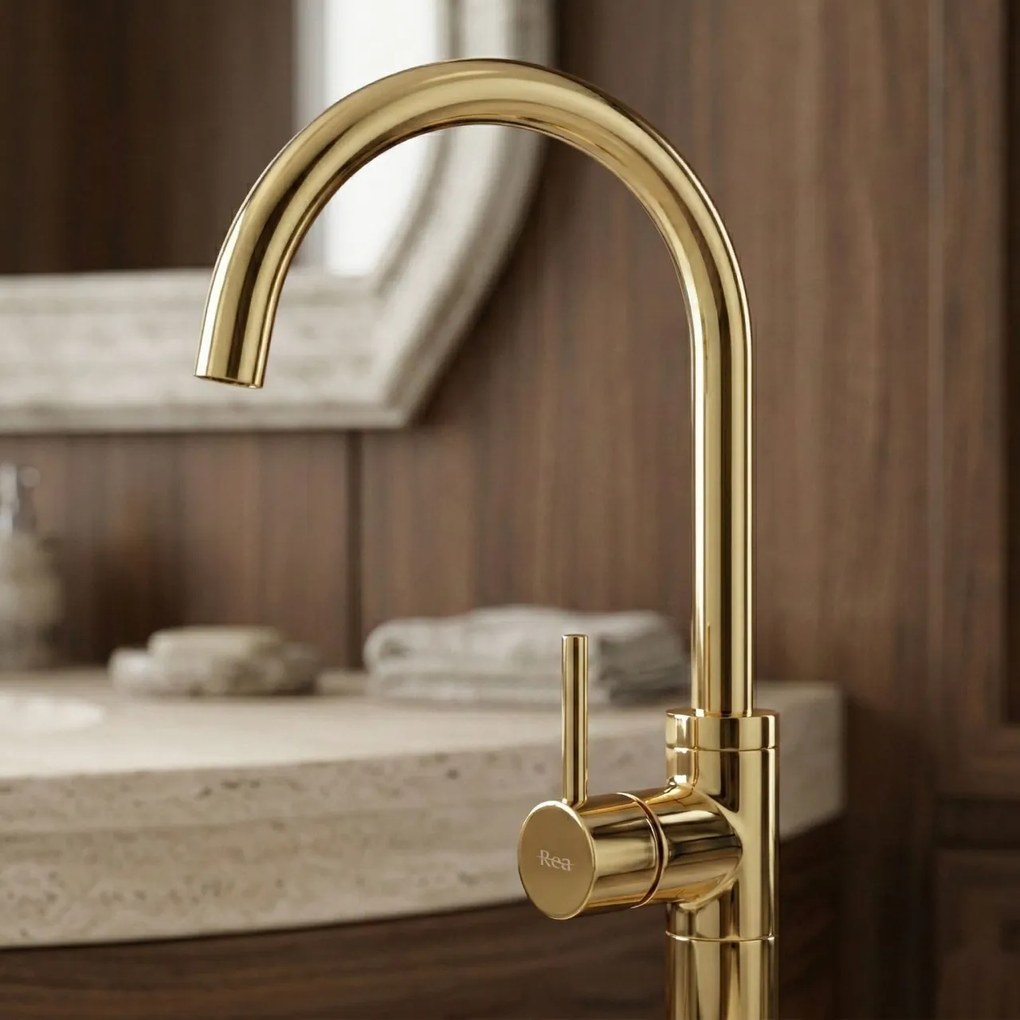 Robinet pentru lavoar Rea Lungo Gold