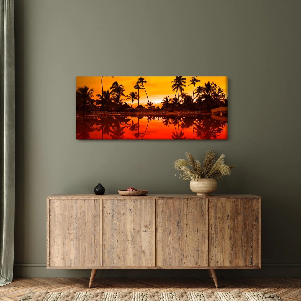 Tablou - Apus de soare deasupra rezortului (120x50 cm)