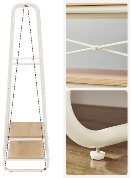 Cuier de podea LINEA, alb/maro