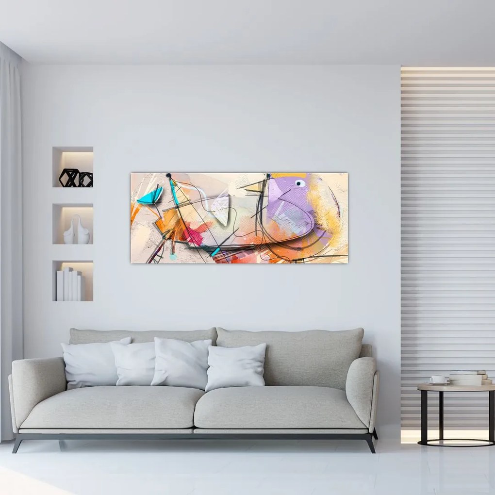 Tablou - Abstract, pasăre (120x50 cm)