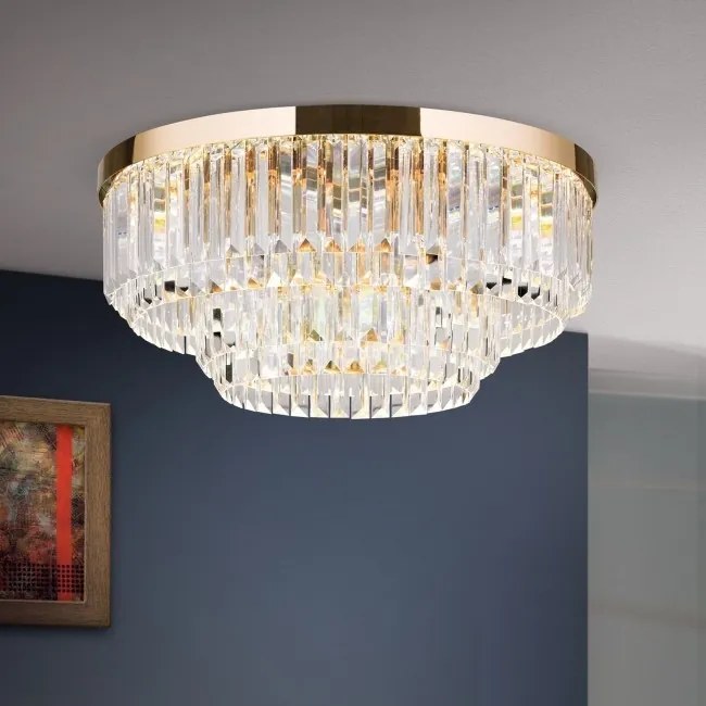 Lustra LED design LUX PRISM 55cm, 24K gold plated