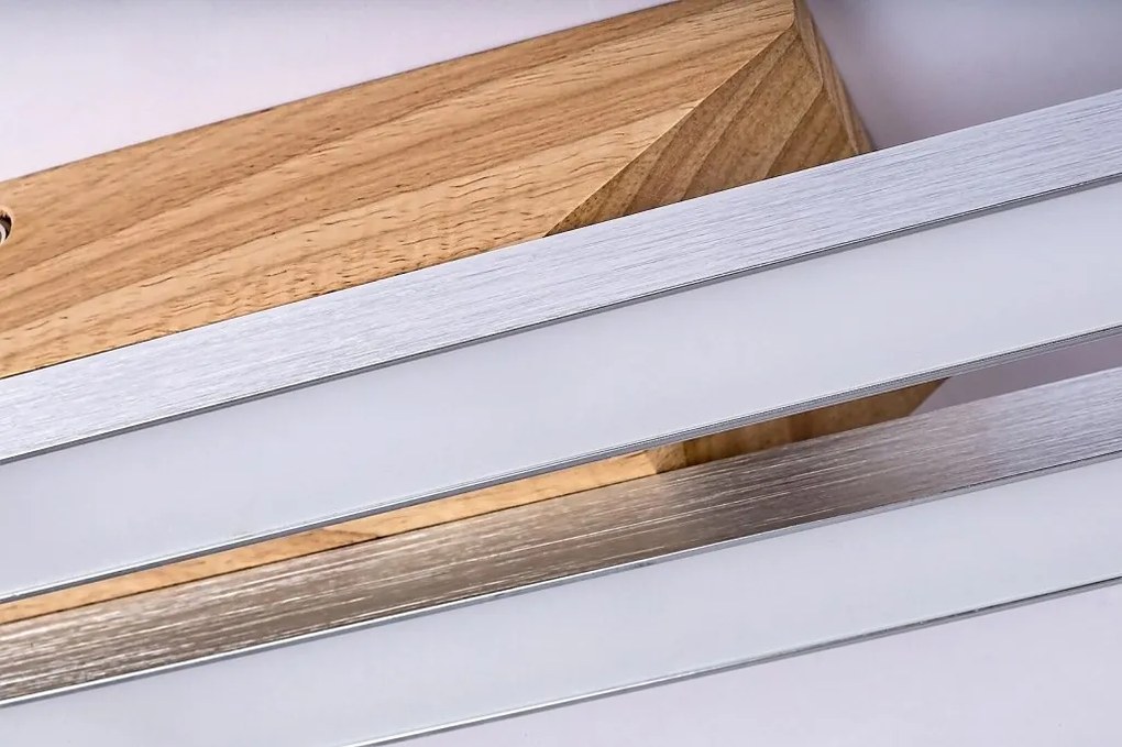 Lustra LED aplicata din metal si lemn Tamur