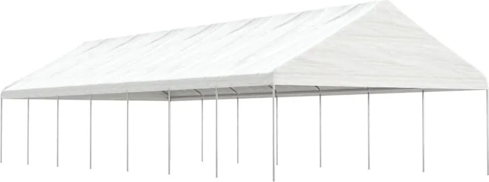 vidaXL Foișor cu acoperiș, alb, 15,61x5,88x3,75 m, polietilenă