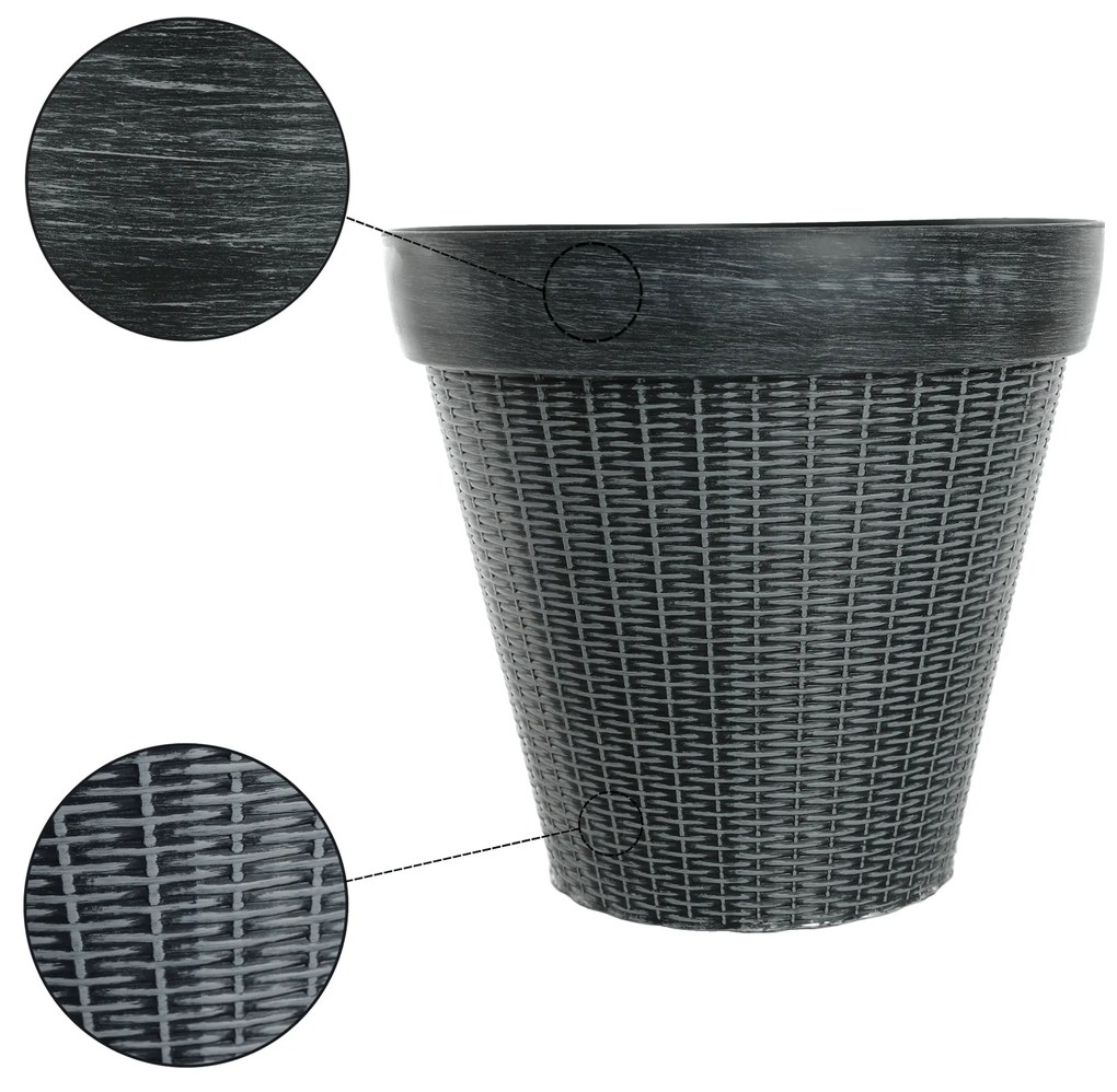 Ghiveci din plastic, gri, IROM TIP 1