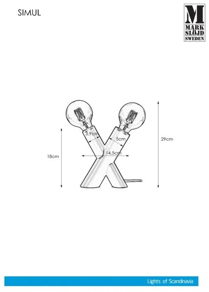 Lampă de masă Markslöjd 108053 SIMUL 1xE27/40W + 1xE14/40W/230V aurie