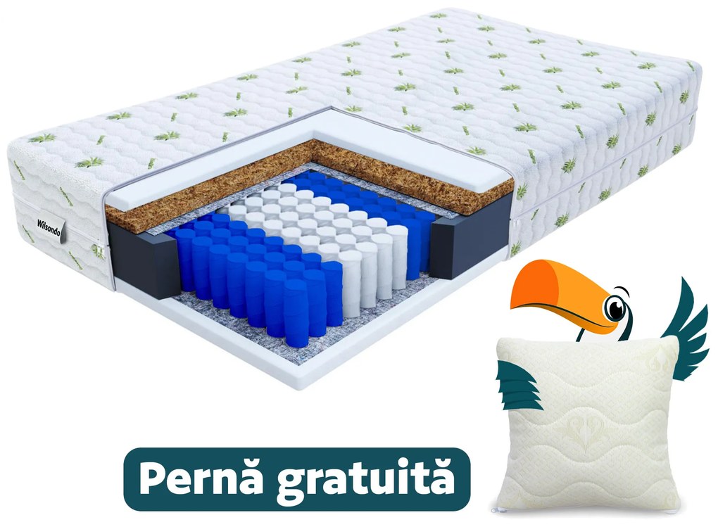 Saltea cu arcuri Hunt 200x200 cu cocos