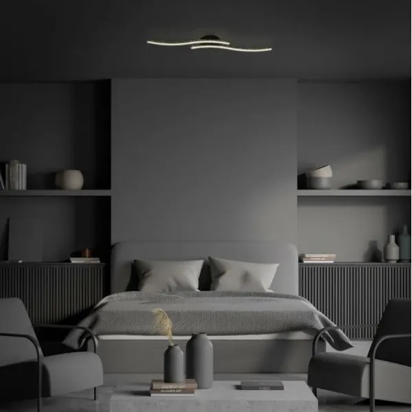 Lustră LED aplicată REY 2xLED/6W/230V negru Briloner 3718-025