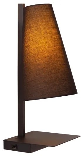 Lampă dimabilă de masă Lucide 30295/01/30 GREGORY 1xE27/60W/230V USB negru