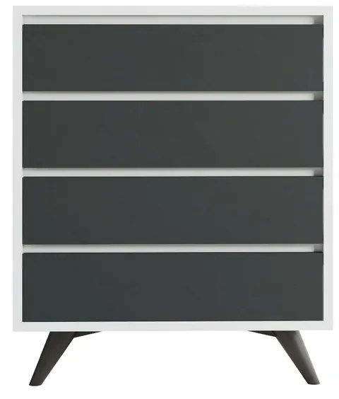 Comodă Suvera White and Anthracite