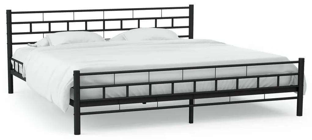 246733 vidaXL Cadru de pat metalic, bază șipci, 160 x 200 cm, design bloc