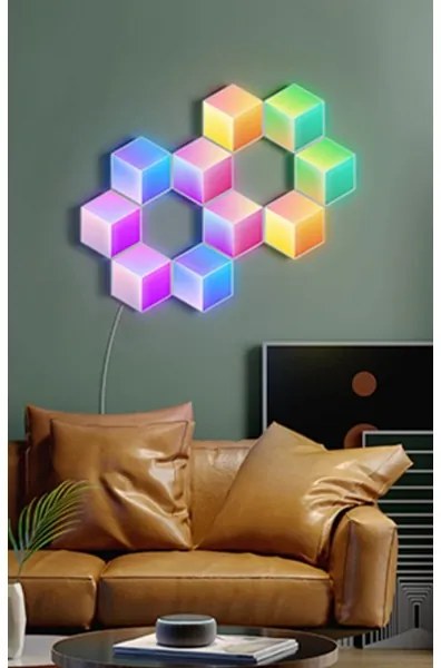 SET 10x corp de iluminat LED Govee Glide Hexa Pro LED Smart RGBIC Wi-Fi