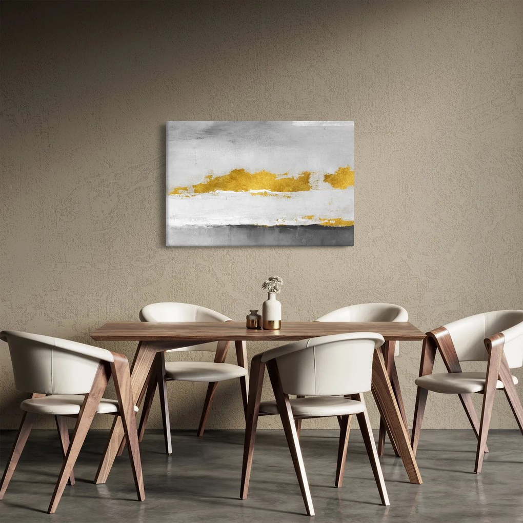 Tablou - Mișcări aurii și gri (90x60 cm)