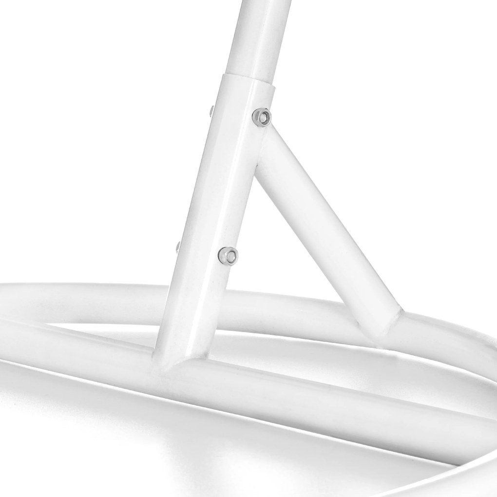 Scaun suspendat alb KOKON cu suport, perna alb-gri