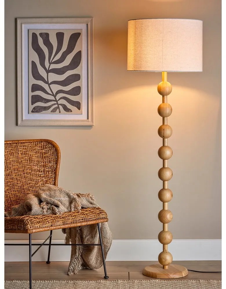 Lampadar în culoare naturală cu abajur textil (înălțime 154,5 cm) Giacoma – Bloomingville
