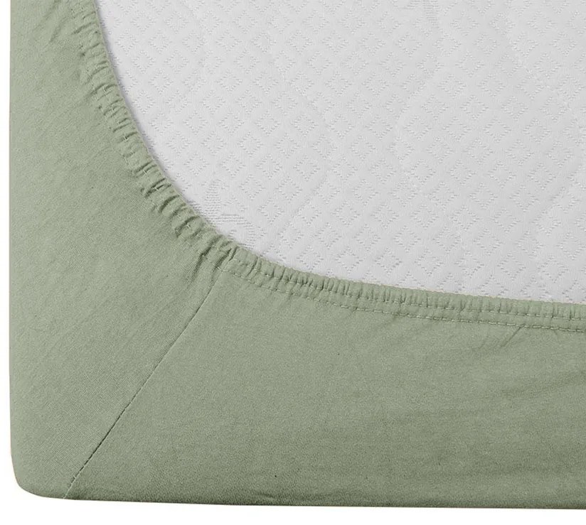 Cearsaf Jersey cu elastic 90x200 cm verde deschis