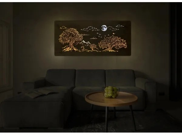 Li-Go 5478/DUB2 - Decorațiune de perete LED reglabilă, 24 W, 230 V, 130 x 60 cm, stejar