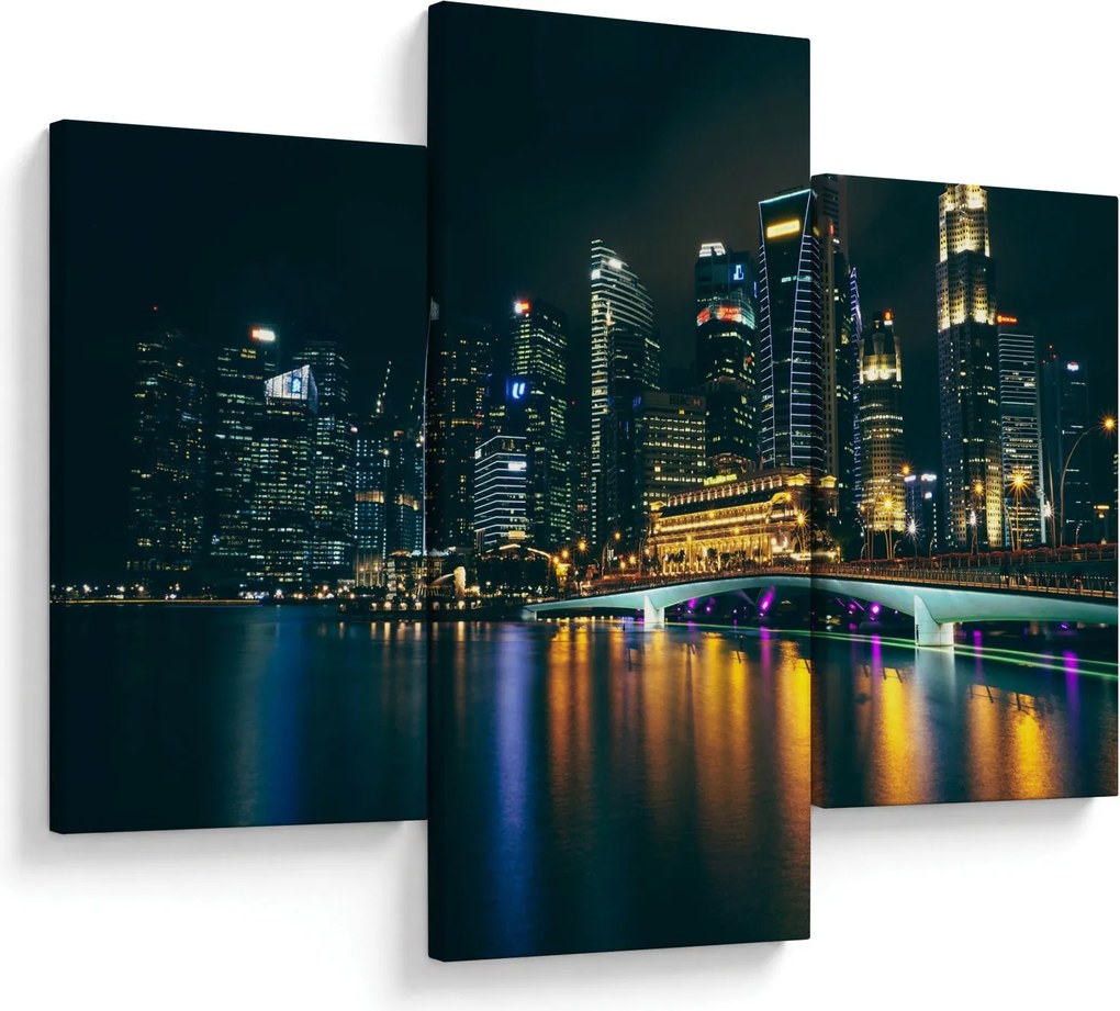Tablou - Singapore noaptea (90x60 cm)