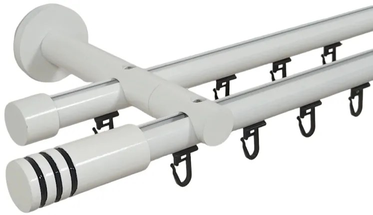 Galerie dubla modulo teava profil alb 19mm/19mm (Alege marime: 240 cm)