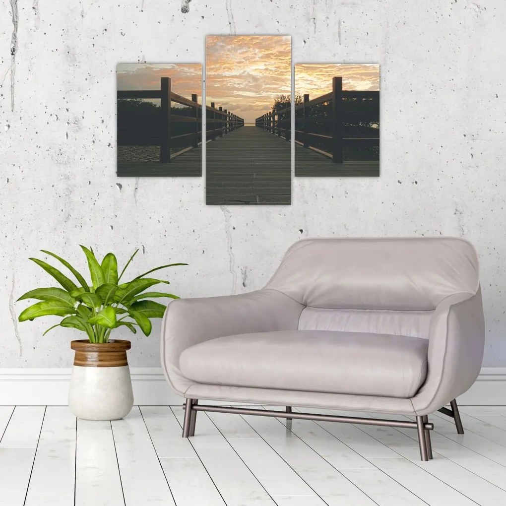 Tablou - Ponton de lemn, lac (90x60 cm)