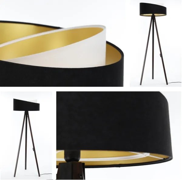 Lampă de podea GALAXY 1xE27/60W/230V negru/wenge