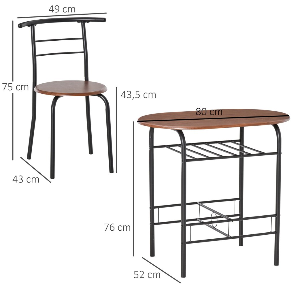 Set de masa cu scaune HOMCOM, mobilier pentru bucatarie | Aosom Romania