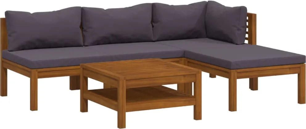 vidaXL Set mobilier de grădină cu perne, 5 piese, lemn masiv acacia