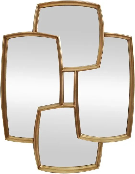 Oglinda perete design geometric QUADRA 90cm auriu