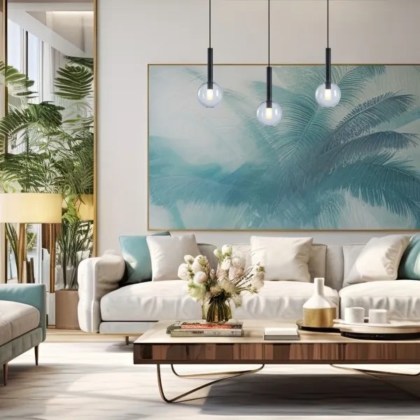 Lustră pe cablu NIKO 1xG9/9W/230V d. 15 cm negru