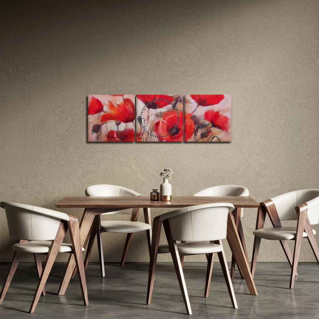 Tablou - Maculii lupului (cu ceas) (90x30 cm)