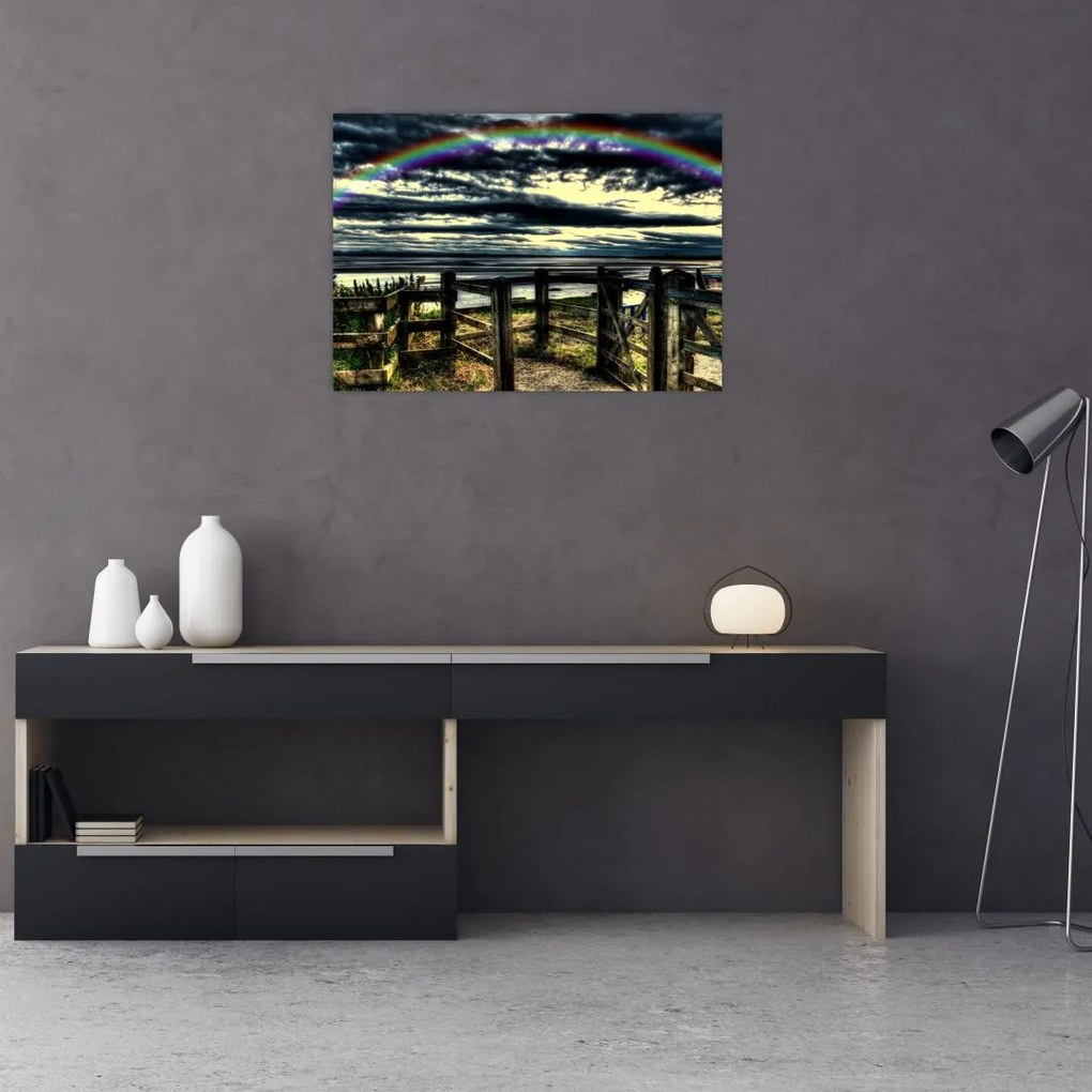 Tablou cu curcubeu deasupa mării (70x50 cm)