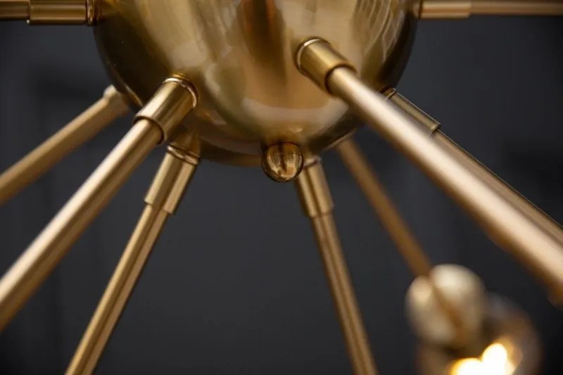 Lustra suspendata cu 14 surse de lumina Sputnik 85cm auriu