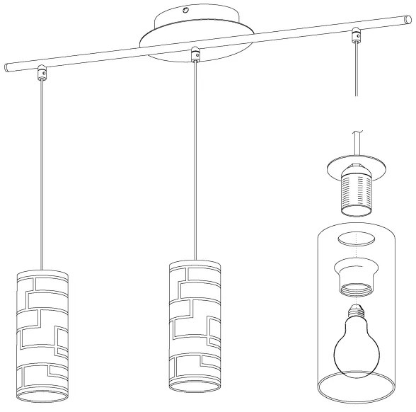 Lustră pe cablu BAYMAN 3xE27/60W/230V Eglo 92563