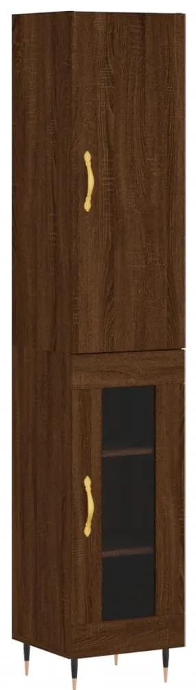 3199032 vidaXL Dulap înalt, stejar maro, 34,5x34x180 cm, lemn prelucrat