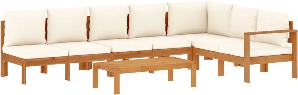 vidaXL Set de canapele de grădină cu perne, 5 buc., lemn masiv acacia