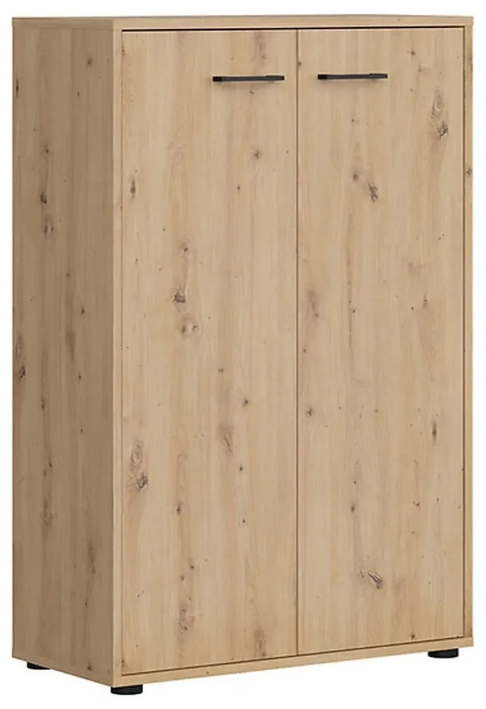 Comoda SPACE OFFICE, stejar artisan, PAL laminat, 80x37x122 cm