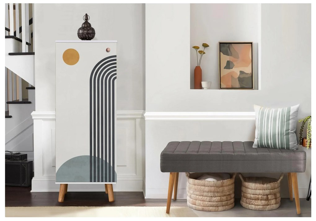Mobilier Hol Beside 2 (alb + gri) . 1094019