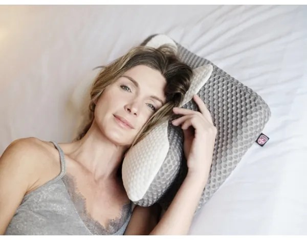 Pernă anatomică CONNECT IT CFH-6031-WH Lyra alb/gri