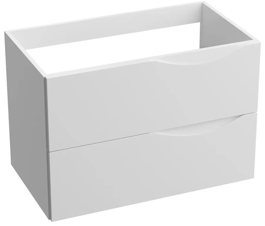 Dulap baza suspendat Rune Asger 2 sertare 80 cm alb lucios