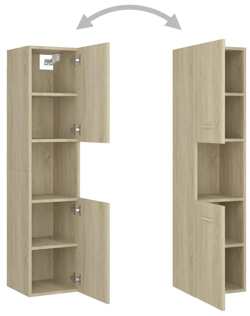 Set mobilier baie, stejar sonoma, PAL Stejar sonoma, 100 x 38.5 x 46 cm