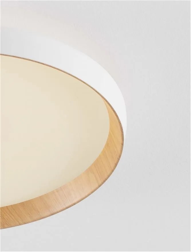 Plafoniera LED design decorativ VOMOS alb/lemn D-40cm