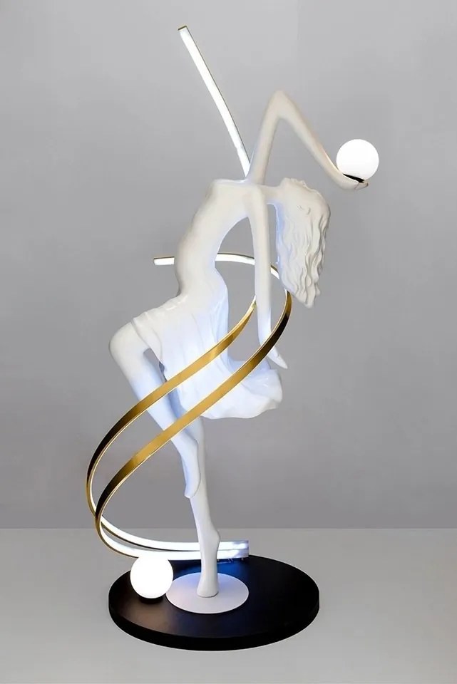 Lampa de podea decorativa cu design original cu LED RGB Balerina White