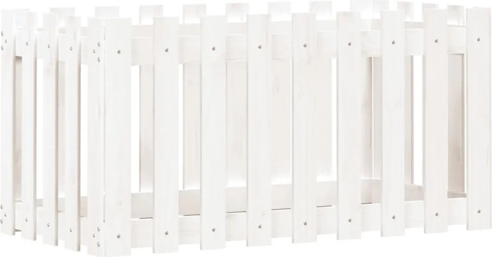 vidaXL Pat înălțat grădină design gard alb 100x50x50cm lemn pin tratat