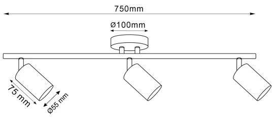 Spot LED RGBW reglabil GOLDIE, 3xGU10/4,8W/230V, auriu