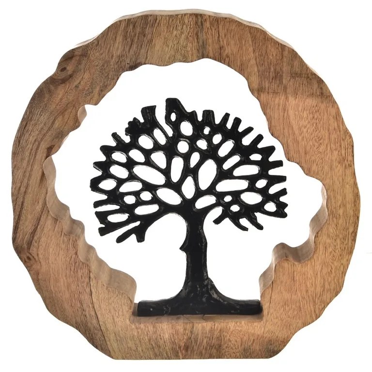 Tree of Life InDecor Mango Black, 30 x 2 x 30 cm