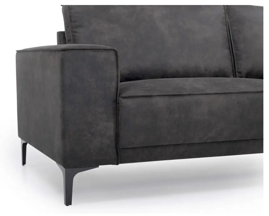 Canapea gri din imitație de piele 224 cm Copenhagen - Scandic