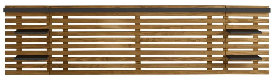 Tăblie de pat neagră/în culoare naturală din lemn masiv de pin 240x62 cm Nidra – Marckeric