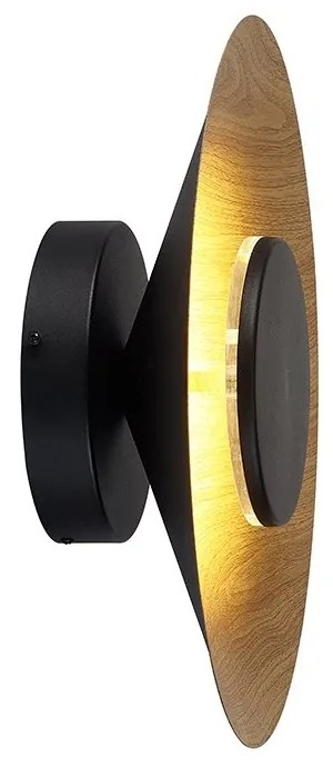 Aplica LED de perete iluminat ambiental ORION 8W negru/lemn