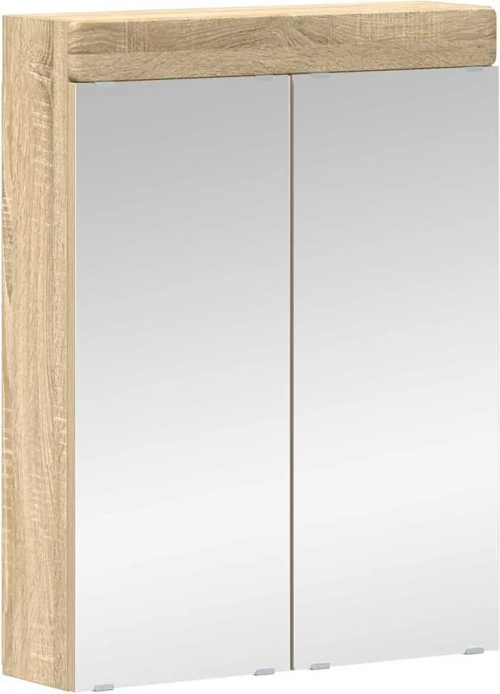 vidaXL Dulap cu oglindă pentru baie TULUM Stejar Sonoma Lemn compozit